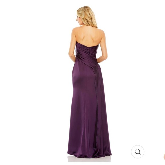 Mac Duggal Strapless Bow Front Detailed Gown Sleeveless Purple Size 6 NWT - Picture 4 of 12